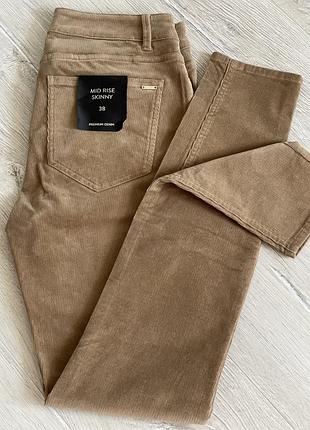 Жіночі штани скіні з мікровельвету massimo dutti,розмір 38