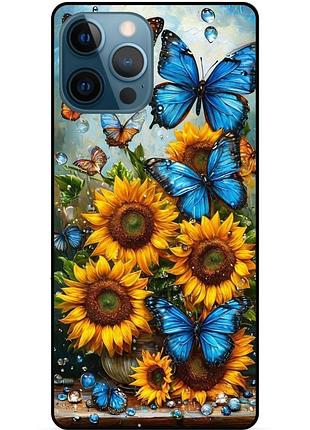 Силиконовый чехол цветы для xiaomi samsung motorola nokia iphone zte vivo oppo realme подсолнух с бабочками