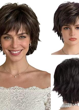 Парик короткий темный шоколад, vc wig-396
