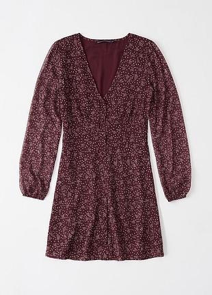 Сукня жіноча коротка на ґудзиках/abercrombie&fitch/xs/марсала