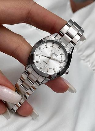 Жіночий годинник skmei 1620 silver зі сталевим браслетом