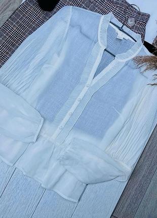 Нова літня сорочка h&m xs s біла сорочка прозора шифонова сорочка жіноча