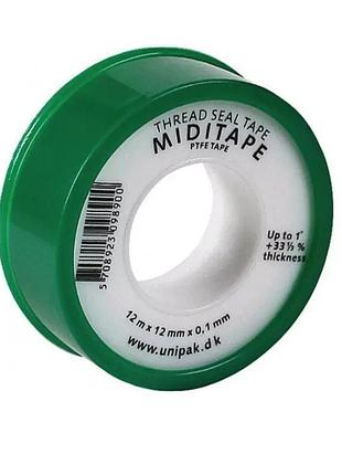 Лента тефлоновая unipak miditape 12x0.1 мм 13.2 м белый