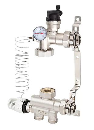 Насосно-змішувальний вузол для теплої підлоги ital ms1-c 1" x 1", нижне підключення