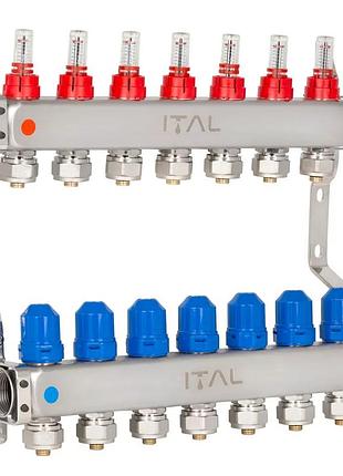 Коллекторный блок с затратами ital hc1-07 x 3/4"ek, нержавеющая сталь