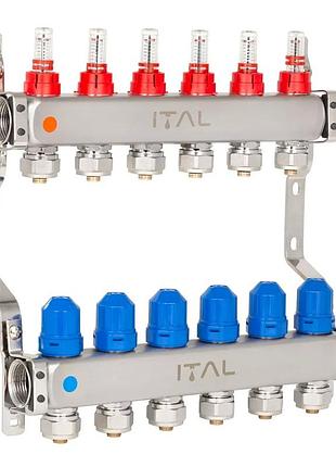 Коллекторный блок с затратами ital hc1-06 x 3/4"ek, нержавеющая сталь