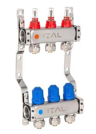 Коллекторный блок с затратами ital hc1-03 x 3/4"ek, нержавеющая сталь