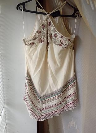 Топ асимметричный молочного оттенка большого размера 100% silk