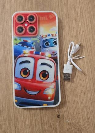 Смартфон детский машинка wtoys укр язык аккумулятор кабель usb 23 темы