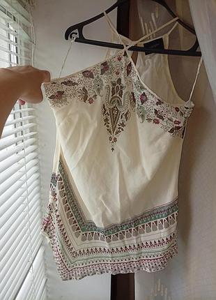 Топ асимметричный молочного оттенка большого размера 100% silk
