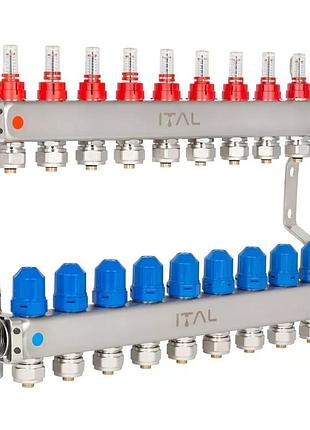 Коллекторный блок с затратами ital hc1-09 x 3/4"ek, нержавеющая сталь