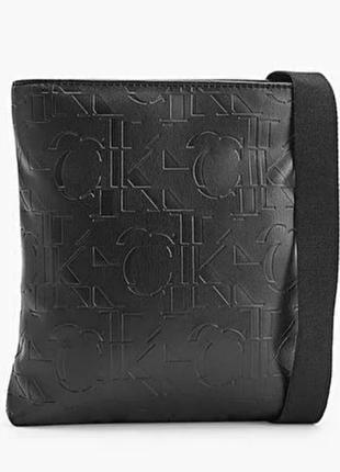 Calvin klein мужская рельефная прямая сумка через плечо