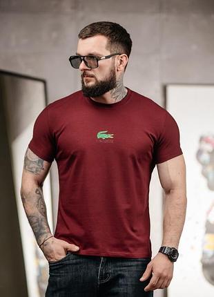 Футболка мужская цвет марун lacoste, размер 52 и 54