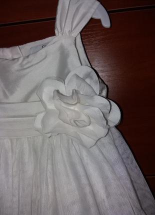Нарядное белое платье на 1-3 года4 фото