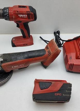 Набір інструментів hilti (дриль-шуруповерт, болгарка, акумулятор, зарядна станція)(товар вживаний)