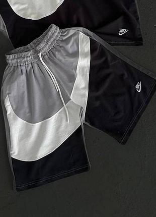 Чоловічі шорти nike big logo , чорно-сірі
