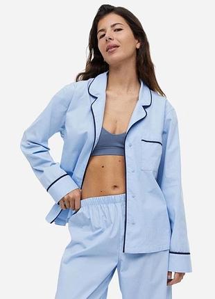 Набір піжами h&m з блакитної бавовни з контрастною чорною окантовкою