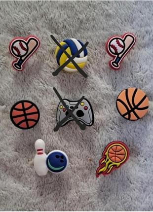 Джибитсы для кроксов сабо для мальчиков для девочки, джибитсы для шагов мячики, детские джибитсы мячик,футбол, битая кегля
