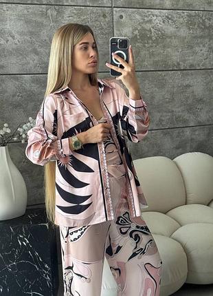 Сорочка pucci у рожевому кольорі з чорним