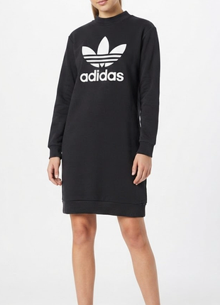 Стильна сукня-світшот adidas originals (колір: графіт)