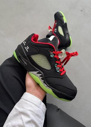 Мужские чёрные кроссовки nike air jordan 5 retro sp low black х джордан 41