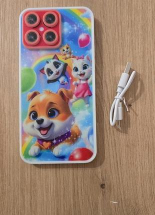 Смартфон дитячий собачки-котики wtoys укр мова акумулятор кабель usb 23 темы