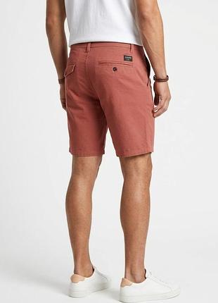 Брендовые мужские шорты чинос quiksilver straight tapered / летние терракотовые шорты размер 34 (l)