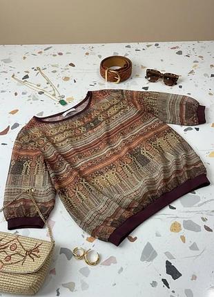 Блуза bershka з етнічним принтом m – нова