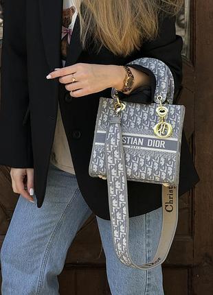 Сумочка medium lady d-lite bag grey😍 4