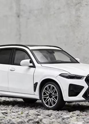Масштабна модель автомобіля bmw x5 m f95 1:24. металева машинка. білий