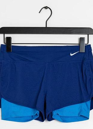 Жіночі двошарові спортивні шорти nike dri-fit 2-в 1