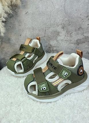 Сандалі jong golf шкіряні хакі 26