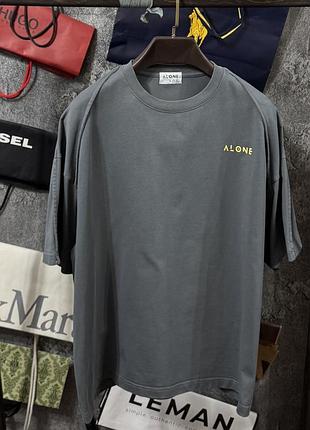 Футболка чоловіча alone oversize t-shirt сірий m