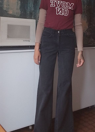 Lcw джинсы wide leg в черном цвете