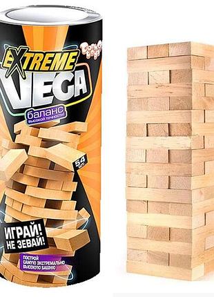 Настільна гра "vega", розважальна дерев'яна гра "вежа баланс" vge-01 danko toys
