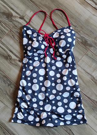 Слитный купальник-платье laura ashley в горошек с утяжкой, размер s (uk 10 / eur 36)