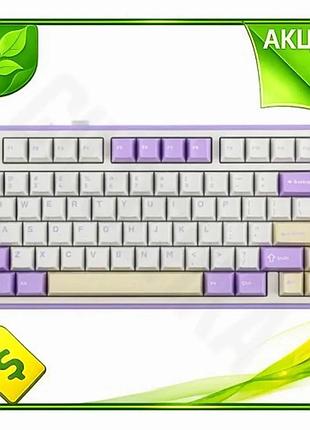Ve беспроводная механическая клавиатура aula new version rgb white purple для игр bluetooth 5.0 с подс n6w_ver