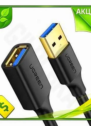 Ve кабель usb 3.0 ugreen new version 2 м чорний подовжувач для зарядки та синхронізації m-f usb am af n6w_ver