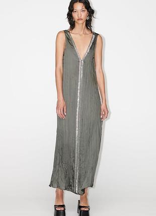 Zara невероятное вышитое бисером платье limited edition p. s