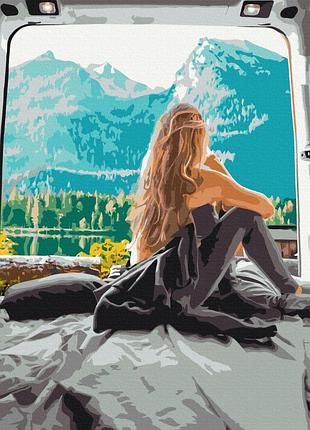 Картина за номерами "гірський ранок" bs52321l 48×60 см