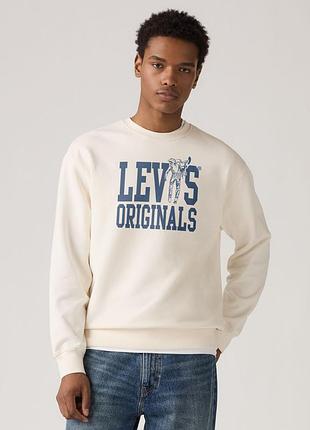 Свитшот с принтом levi's на флисе
