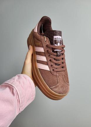Кросівки adidas gazelle platform brown | замша | 36–40