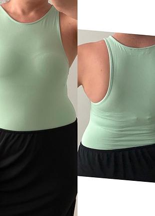 Жіноче м'ятне еластичне боді primark , боді-топ, фісташкове боді primark