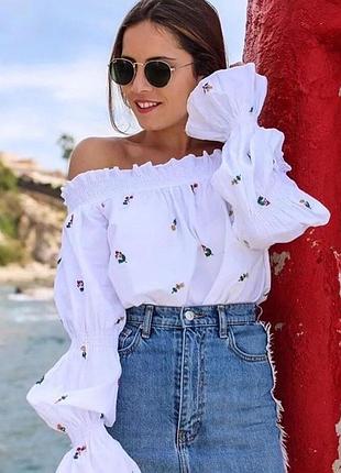 Zara оригінальна фірмова блуза з вишивкою
