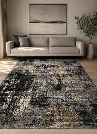 Ковер серый 2.5х3.5 м с низким ворсом loft gray e946a для гостиной и спальни