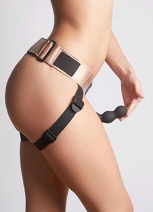 Труси для страпона strap-on-me leatherette harness curious holographic rose gold (м'яте паковання!!!) sexstyle 4