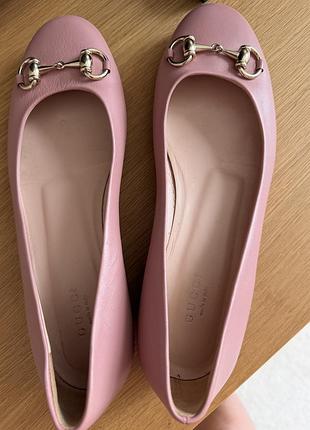 Оригінал шкіряні балетки gucci horsebit (pink luxury), розмір 37.5
