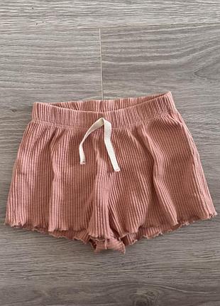 Zara легкі пудрові шорти в рубчик на дівчинку 3-4 роки 104 см