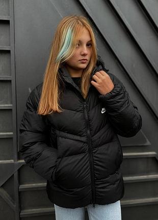 Зимний женский пуховик nike storm-fit black