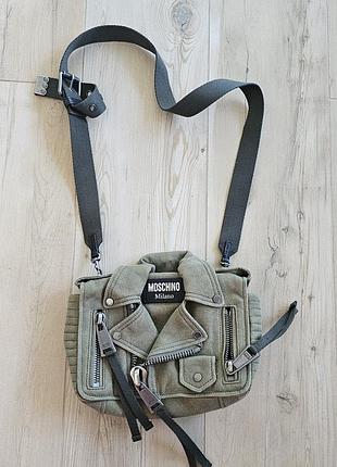 Сумка moscino canvas biker bag хаки